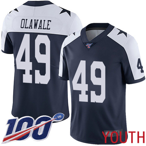 Youth Dallas Cowboys Limited Navy Blue Jamize Olawale Alternate 49 100th Season Vapor Untouchable Throwback NFL Jersey
